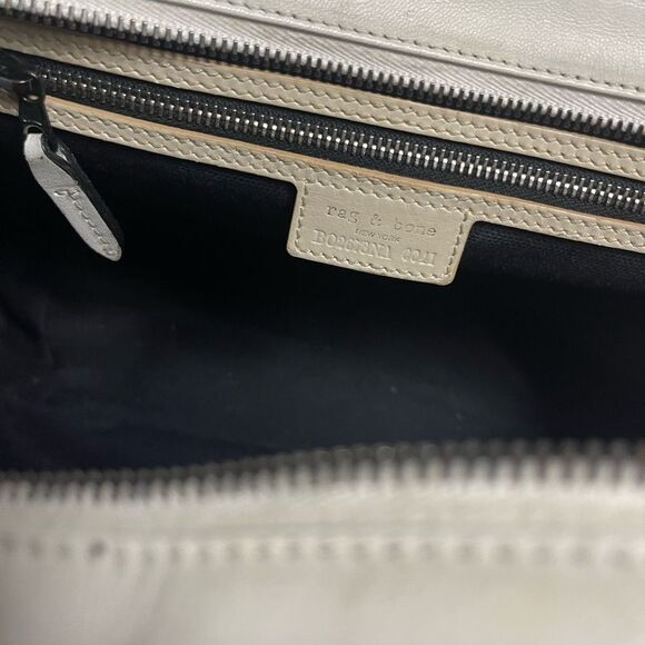 Rag and Bone Medium leather white Perforated Pilot satchel/ shoulder bag . - Picture 8 of 16